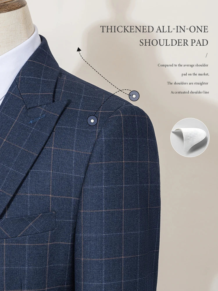 ST Cassy Men's Plaid Suit – High-Quality Formal & Casual Business Wear