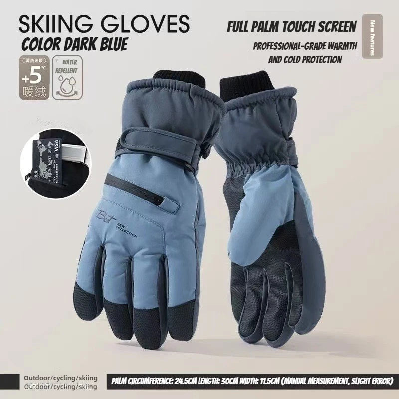 Winter Cycling & Ski Gloves – Waterproof Non-Slip Touchscreen Thermal Gloves with Pocket for Men and Women