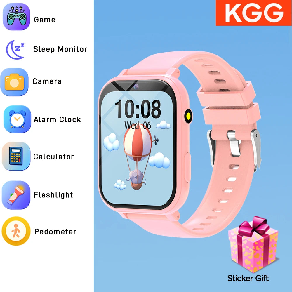 ساعة ذكية للأطفال مزودة بألعاب - شاشة عالية الدقة مقاس 1.83 بوصة، وكاميرا، ومراقبة النوم، وهدايا للأولاد والبنات