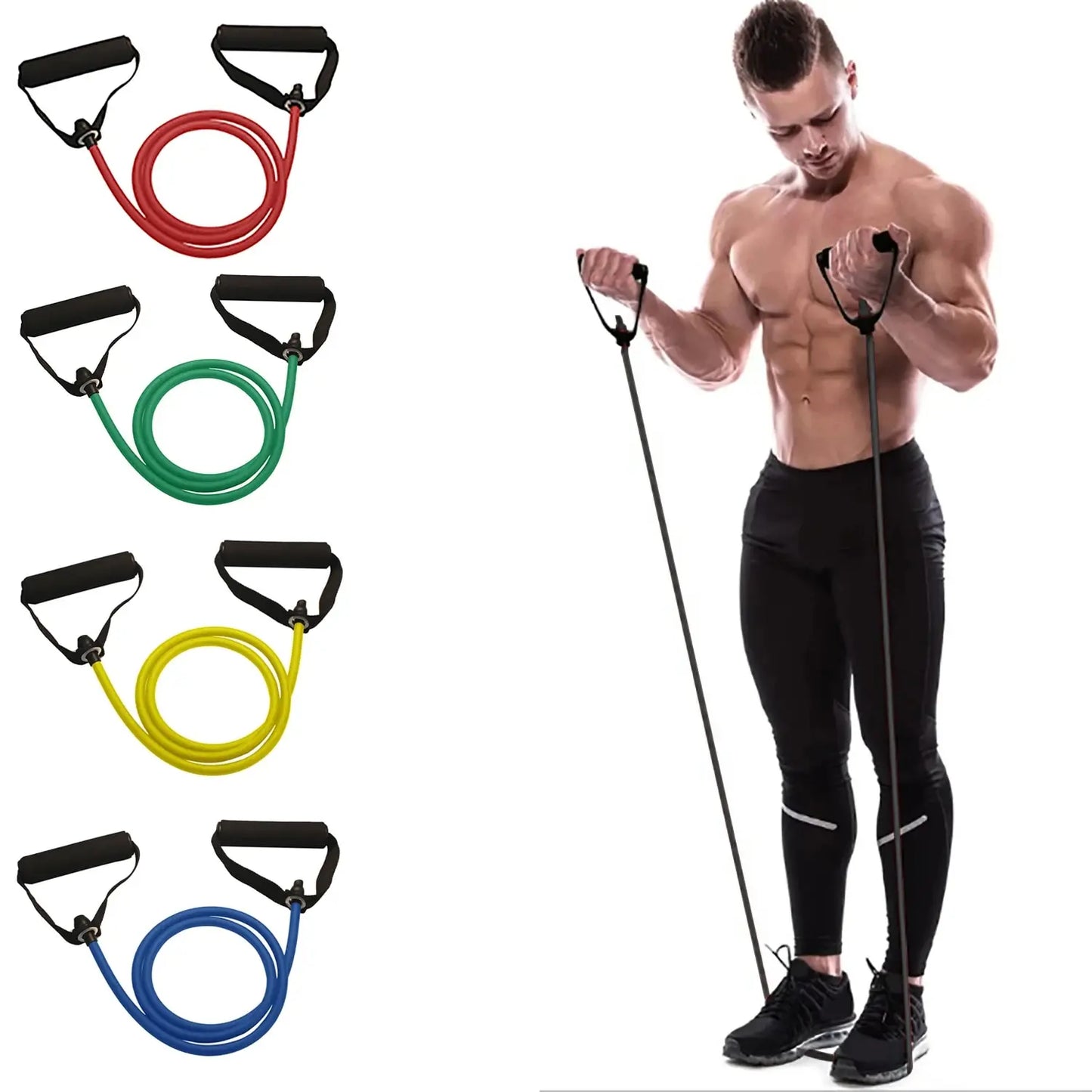 Resistance Bands with Handles | Workout & Exercise Bands for Men & Women – Home Strength Training