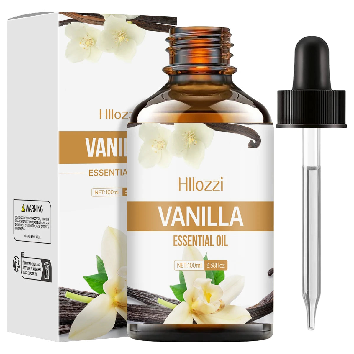 Vanilla Essential Oil – Aromatherapy Diffuser, Facial Care, DIY Soap, Suitable for All Skin Types, Long-Lasting Fragrance