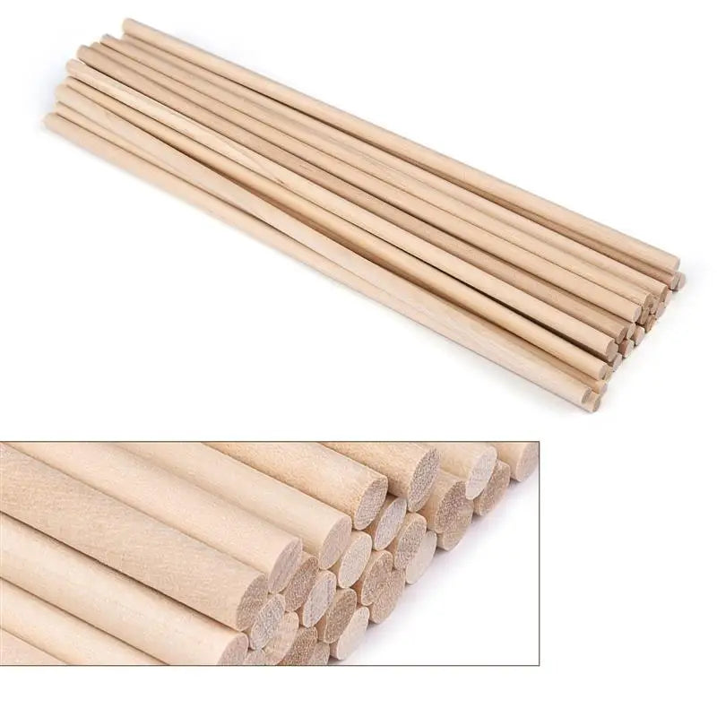 Round Wooden Sticks – Durable DIY Dowels for Crafts, Cake Making, Ice Lollies & Woodworking Models