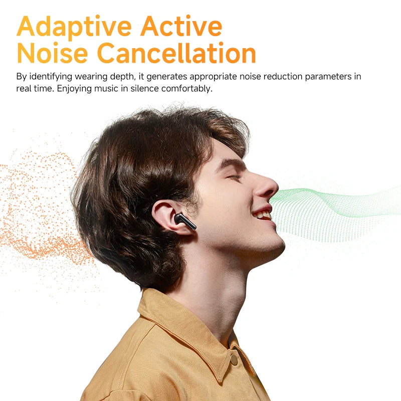 QCY HT10 AilyBuds Pro+ ANC Wireless Earphones – Hi-Res Audio with LDAC, Bluetooth 5.3, 6-Mic AI HD Call, Multipoint Connection