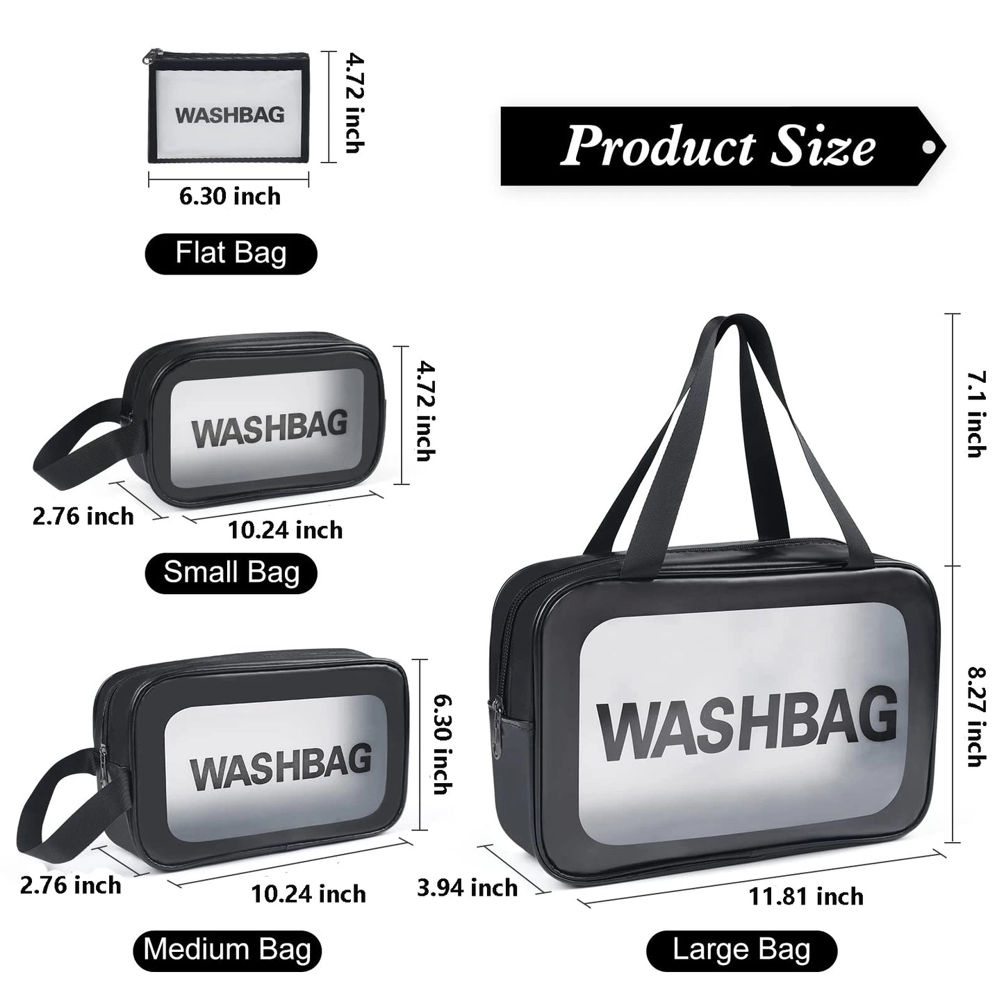 Portable Toiletry Bags with Handle | Translucent Waterproof Travel Makeup Bag for Women | Large Capacity Cosmetic Bag