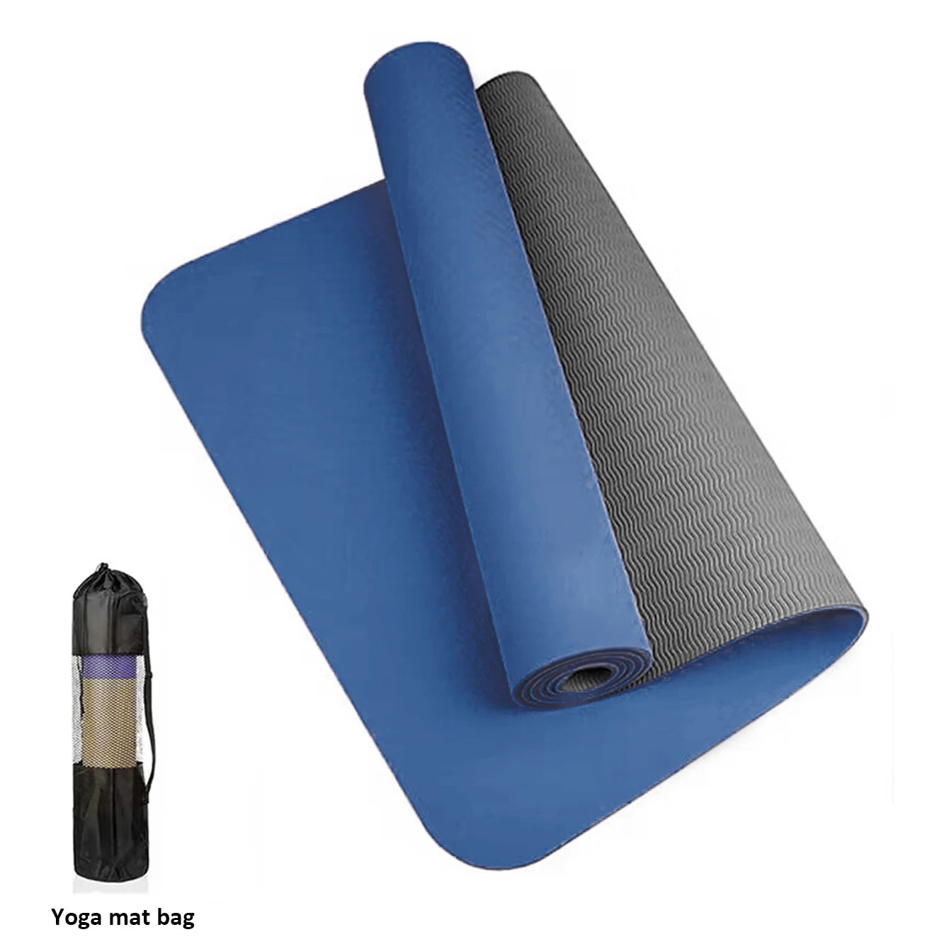 Yoga Mat | Double-Sided Non-Slip TPE Exercise Mat with Strap – Eco-Friendly for Yoga & Pilates