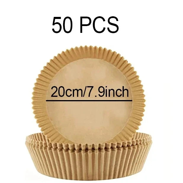 50–300pcs Air Fryer Baking Paper Liners – Disposable Oil-Proof Oven & BBQ Pads