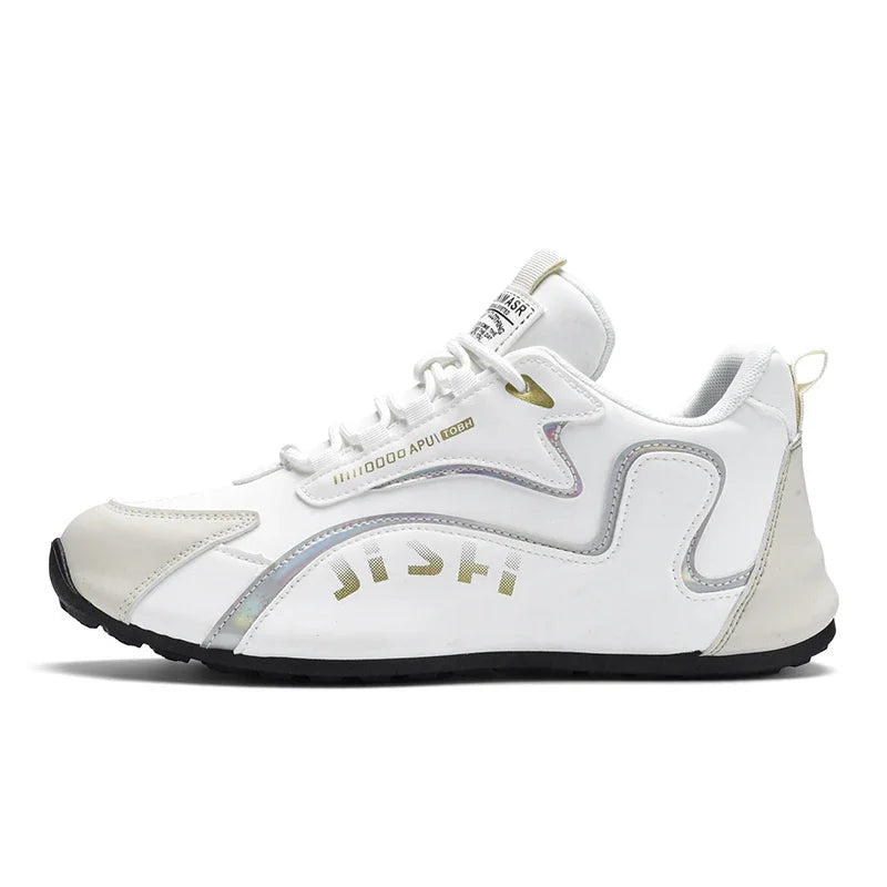 حذاء رياضي رجالي مقاوم للماء مصنوع من جلد البولي يوريثان - حذاء رياضي كاجوال خفيف الوزن قابل للتنفس مع نعل مانع للانزلاق