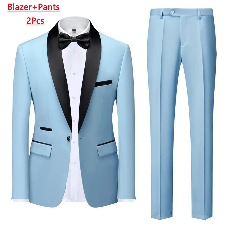 Men's M-6XL Formal 3-Piece Suit – Jacket, Vest & Pants for Business, Wedding & Parties