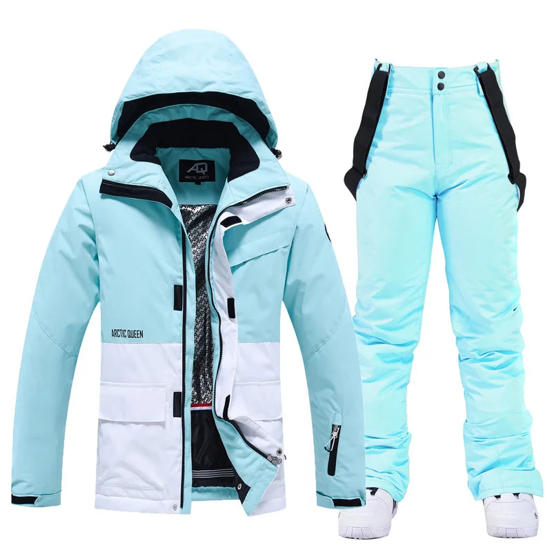 Men & Women Snow Suit Set – Warm -30°C Ski Jacket and Pants, Fashion Winter Snowboarding Clothing, Unisex
