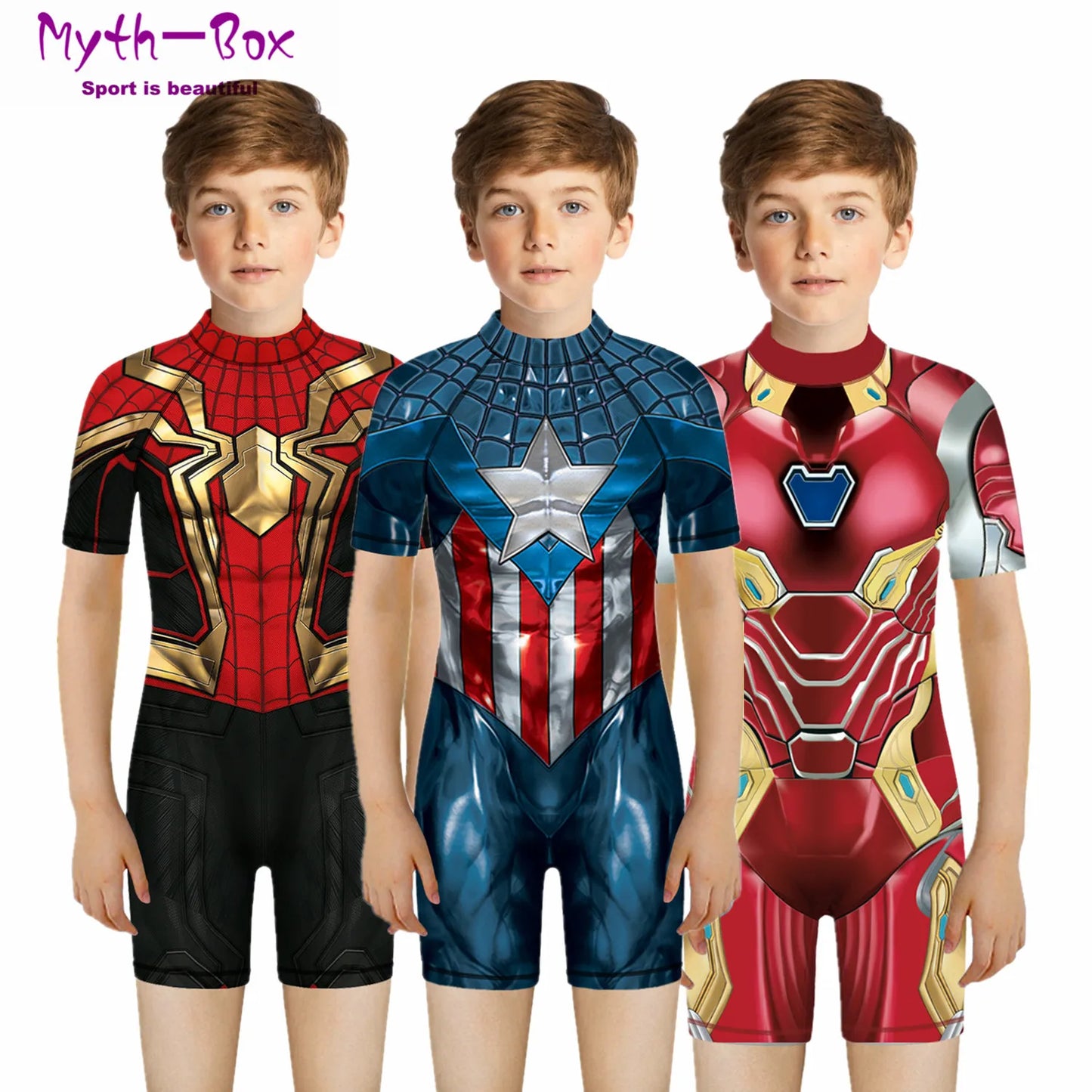 Children One Piece Swimsuit Superhero 3D Print Kids Swimwear for Boys and Girls