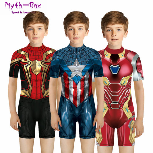 Children One Piece Swimsuit Superhero 3D Print Kids Swimwear for Boys and Girls