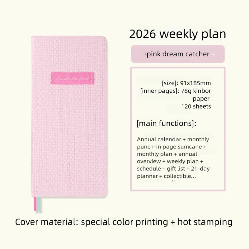 Kinbor 2026 Pocket Weekly Planner – Pocket Size Schedule Notebook Week Plan Notepad for Daily Writing