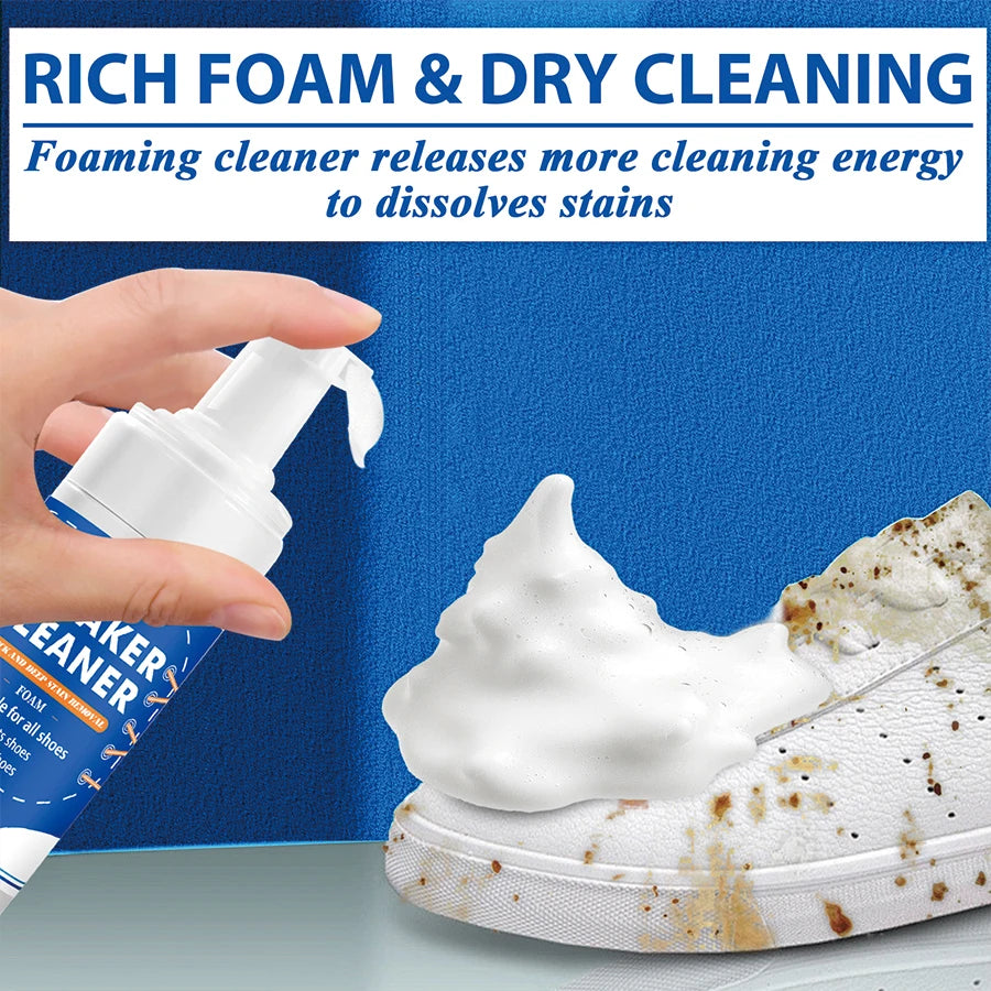 100 ml White Shoe Cleaner – No-Wash Dry Cleaning Foam for Suede, Sheepskin, Matte Leather & Sneakers