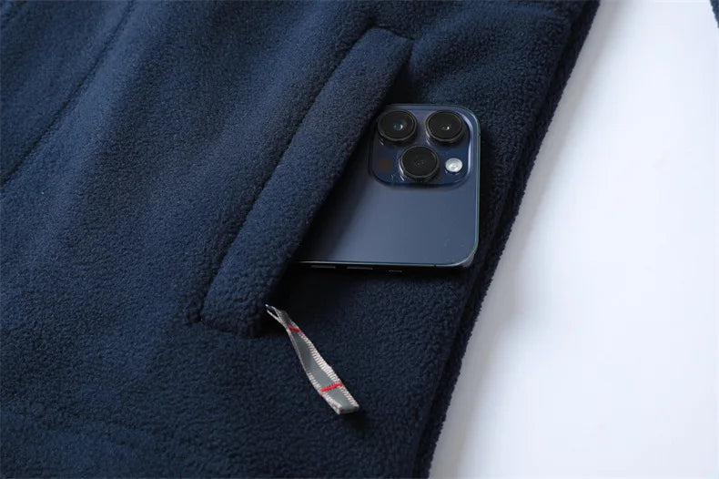 2024 Men’s Winter Fleece Jacket – Thickened Wool Hooded Coat for Casual & Outdoor Ski