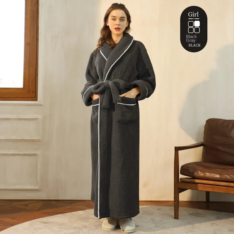 2025 Autumn & Winter Cotton Robe | Thick Comfortable Bathrobe for Men & Women | Large Size Light Luxury Couple Homewear