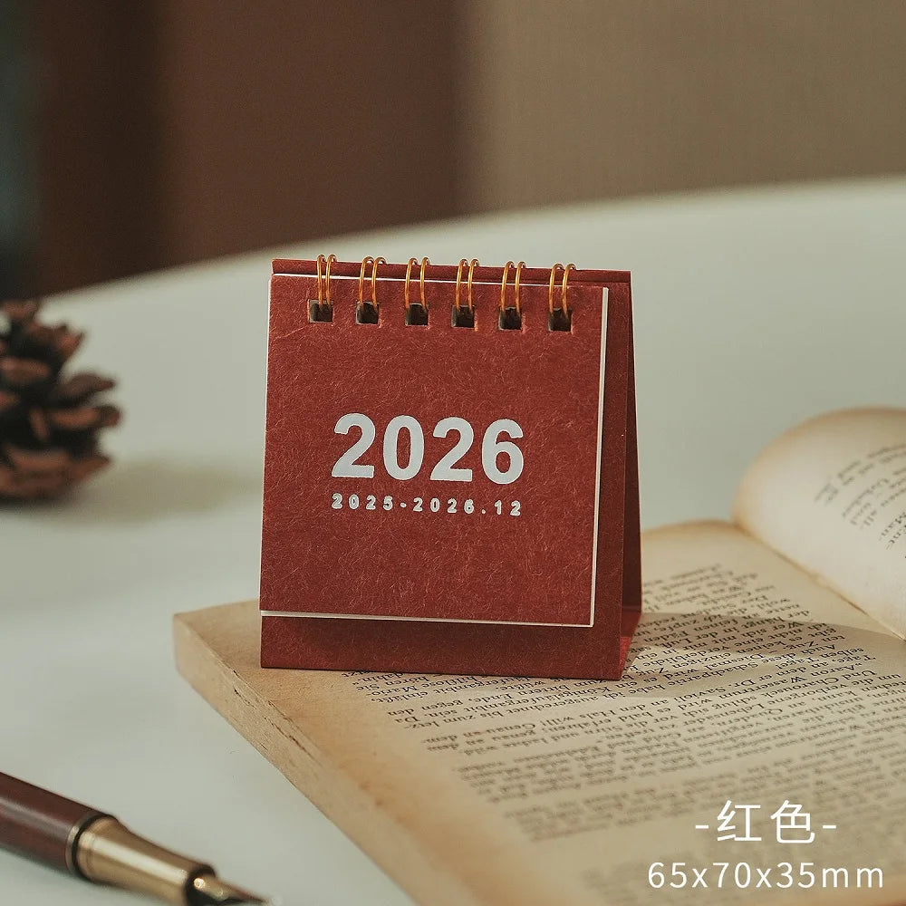 2026 Mini Simple Desk Calendar – Creative Coil Planner & Desktop Office Decoration