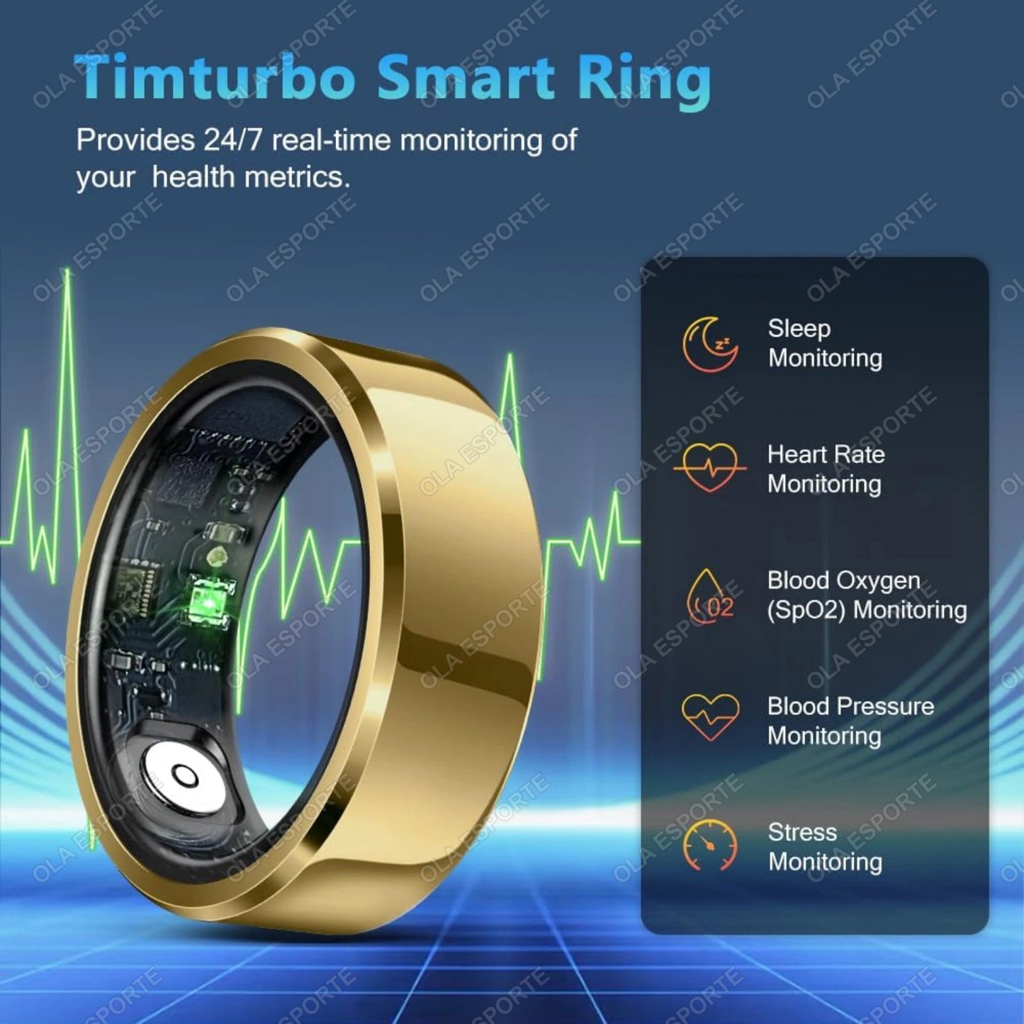 2025 Smart Ring – Blood Pressure, Heart Rate & Sleep Monitoring, IP68 & 5ATM Waterproof, Multi-Sport Mode for Men & Women
