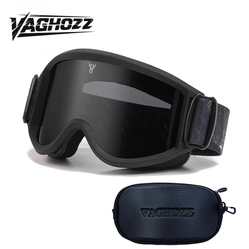 VAGHOZZ Double-Layer Ski & Motorcycle Goggles – Anti-Fog, Anti-UV Unisex Windproof Goggles with Box