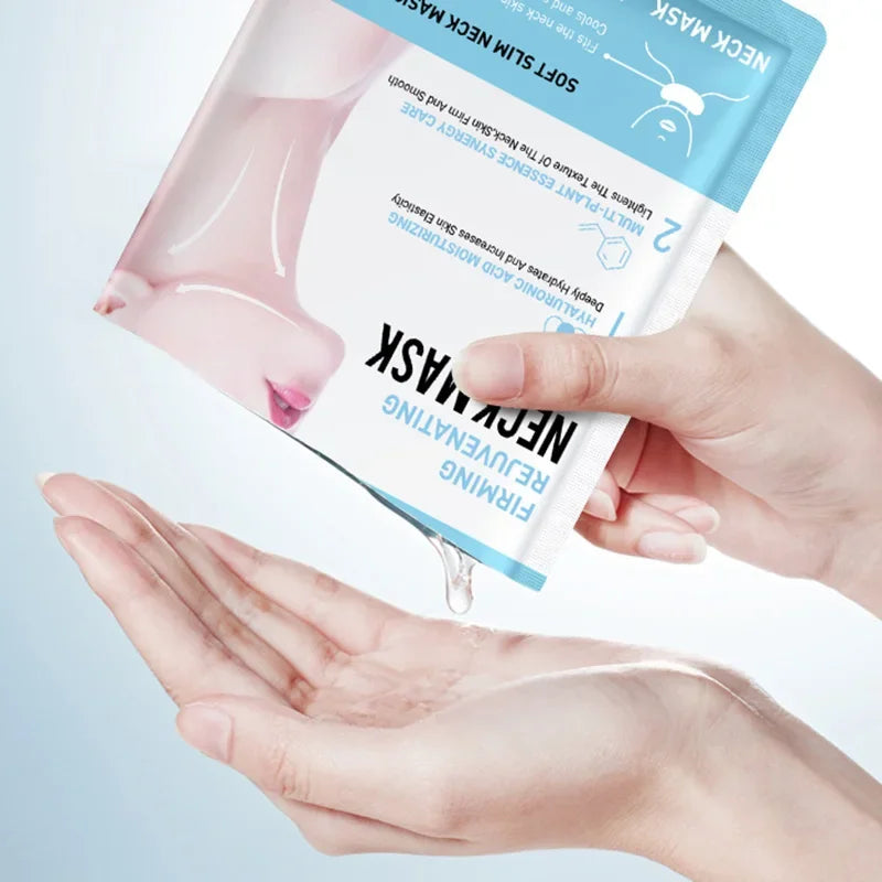 SADOER Hyaluronic Acid Neck Mask • Collagen Firming & Brightening Neck Skincare • Hydrating & Nourishing (10pcs)