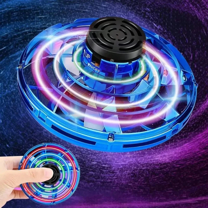Flying Luminous Gyroscope Spinner – Levitating LED Aircraft Stress Relief Toy Rotating Ball Gadget