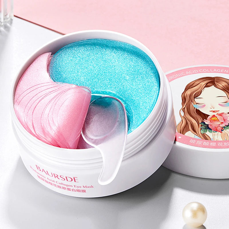 60pcs Gold Crystal Collagen Eye Mask – Moisturizing, Firming & Anti-Dark Circles Eye Patches