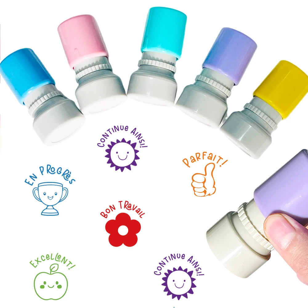 French Teacher Classroom Stamps – Comment & Encouragement Phrase Stamps for Grading & Classroom Assignments