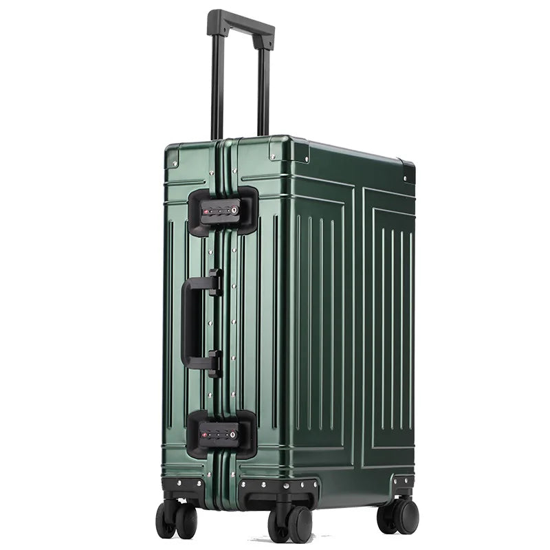 Durable Aluminum Luggage Sets | 100% Aluminum Suitcase with Wheels for Men & Women | Cabin Carry-On Travel 20/24/26/28 Inch