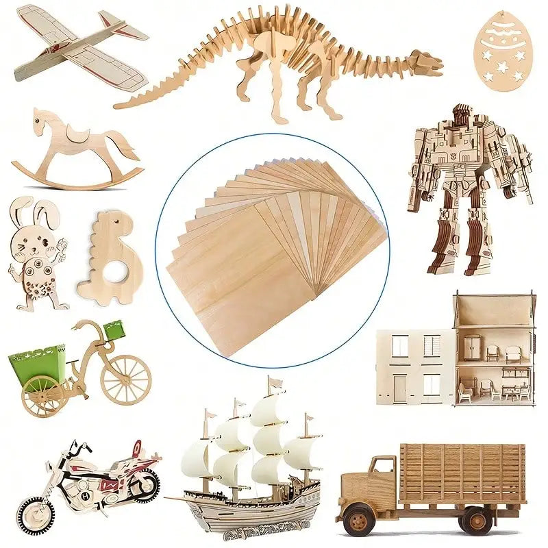 Unfinished Basswood Plywood – 4/8/16/32 Pieces, 12×12 Inch, 2mm Thick for DIY Crafts, Laser Engraving & Wood Burning