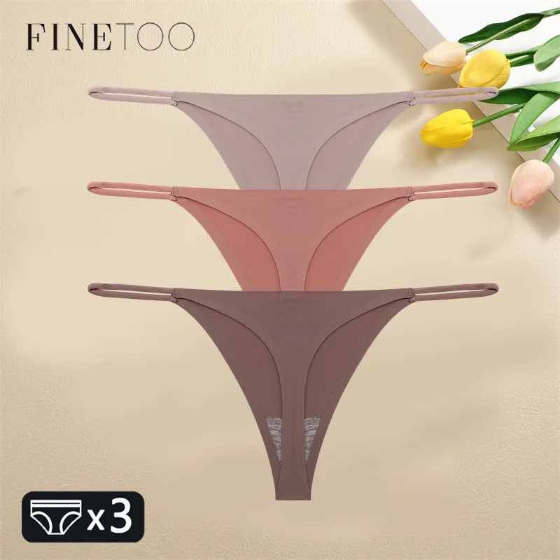FINETOO 1PCS Women Seamless Thongs – Sexy Low Waist Bikini Panties, Traceless T-Back, XS-XL