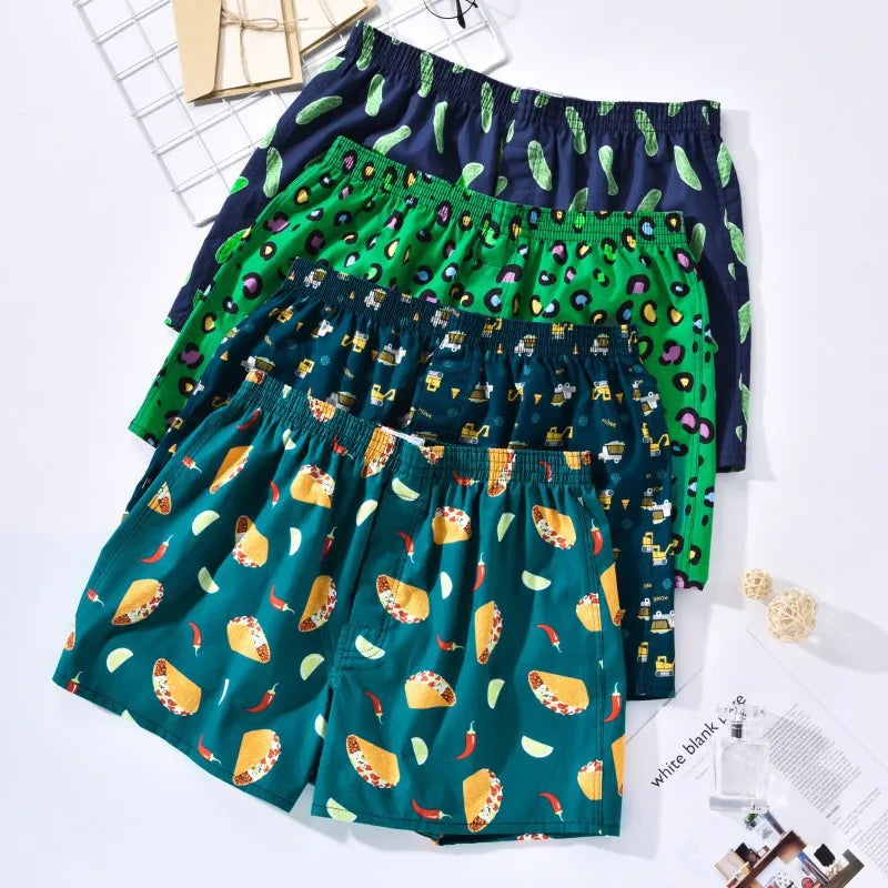 1PC Men's Boxer Briefs | 100% Cotton Soft Stretch Underwear | Comfortable Loose Home Aloe Shorts