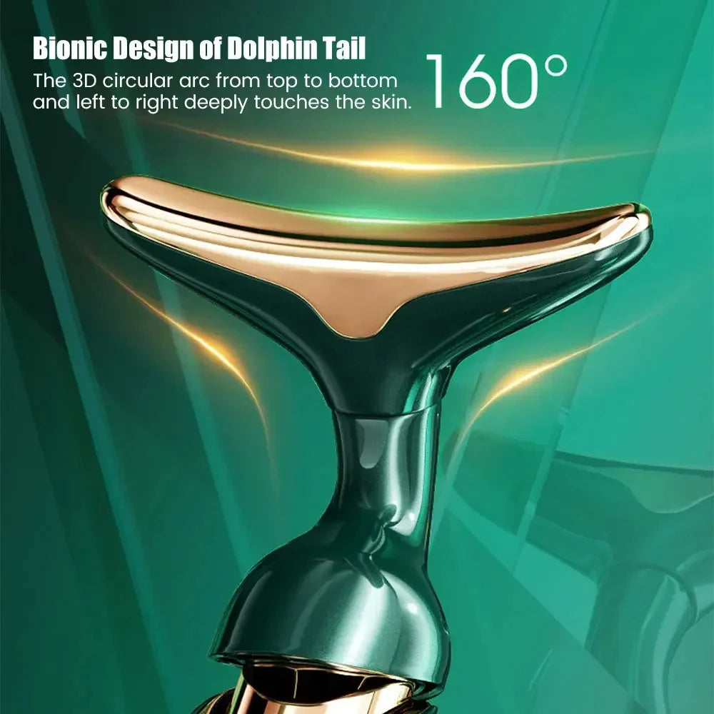 جهاز شد الوجه 3 في 1 - جهاز تدليك EMS للوجه والرقبة والعينين لشد البشرة وإزالة التجاعيد والعناية بمكافحة الشيخوخة