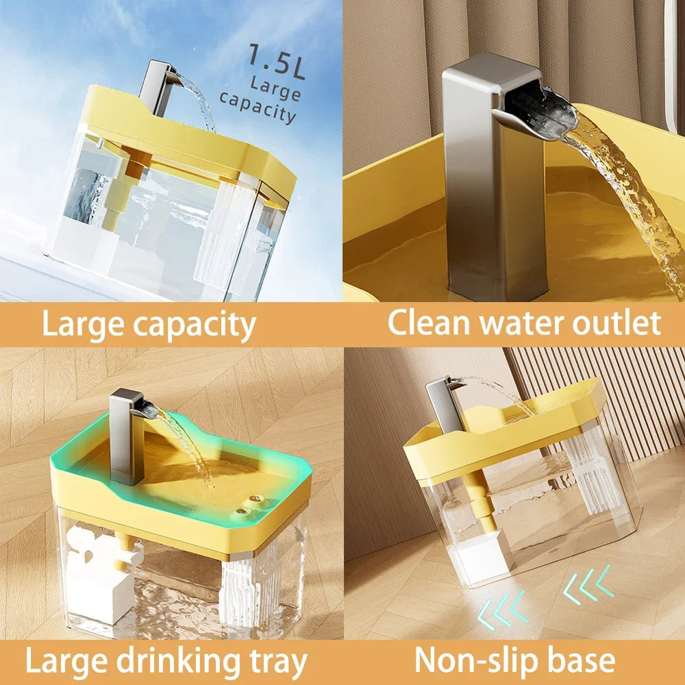Automatic Cat Water Fountain – Transparent USB Pet Drinker with Filter & Anti-Dry Pump