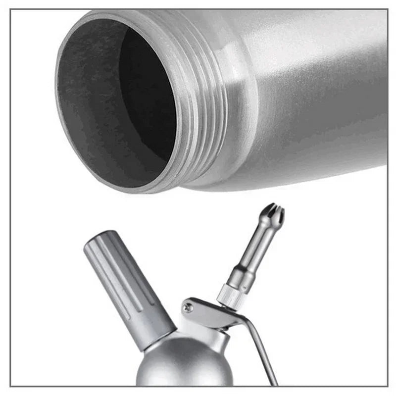 موزع كريمة مخفوقة سعة 17 أونصة و34 أونصة - مسدس تزيين الكيك سعة 500 مل/1000 مل وزجاجة سيفون للحلويات