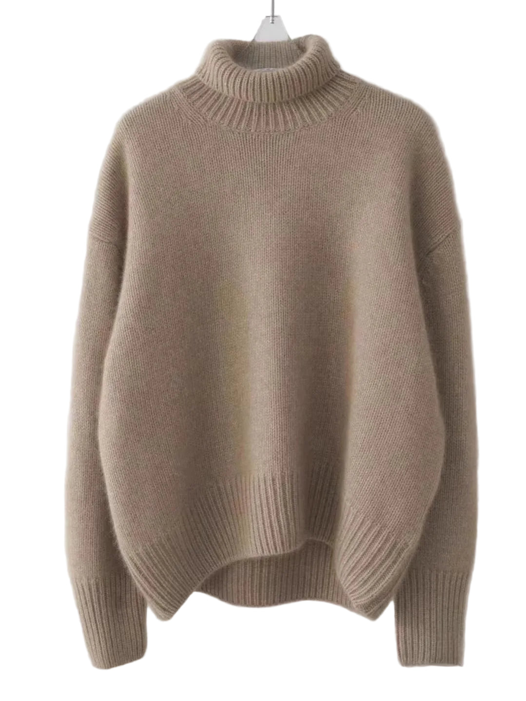 Beige sweater on a white background