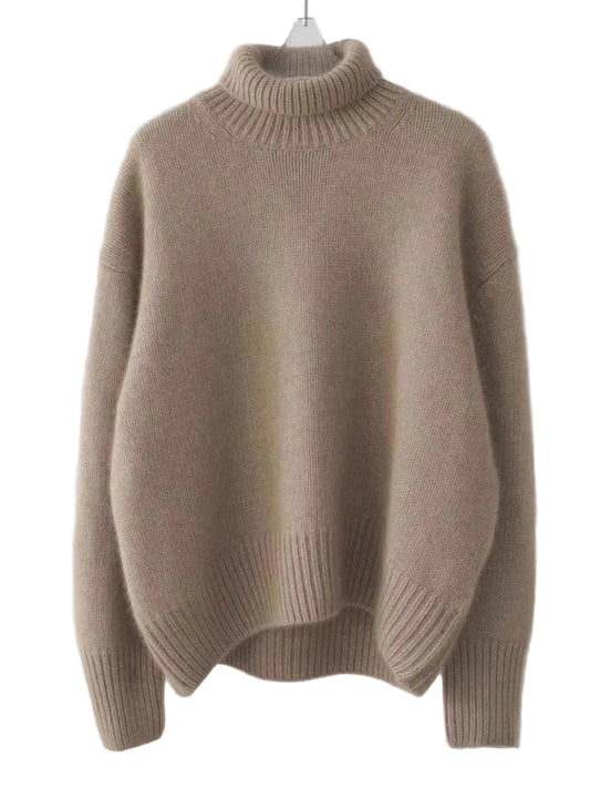 Beige sweater on a white background