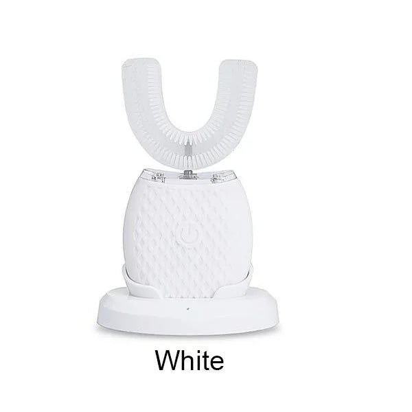 فرشاة أسنان كهربائية سونيك سيليكون على شكل حرف U - تبييض أسنان وتنظيف فم تلقائي بزاوية 360 درجة