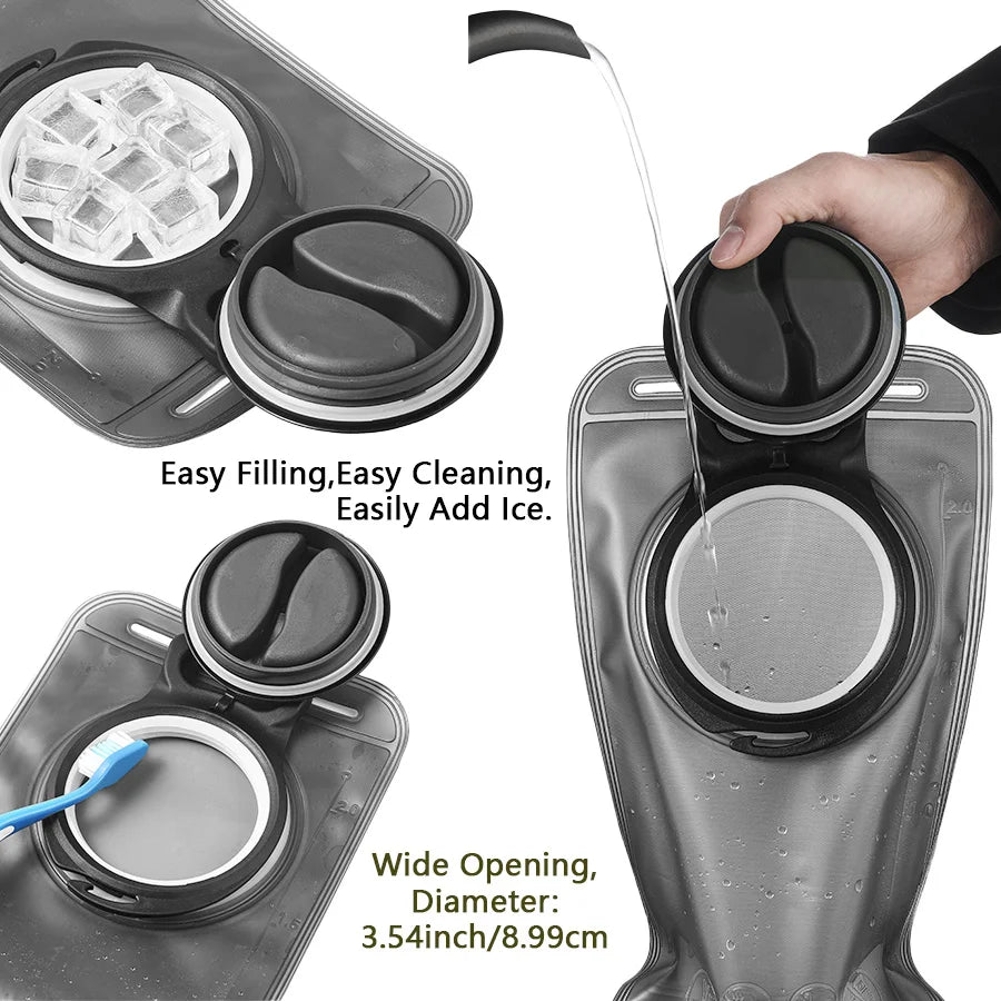 كيس ماء سريع الفتح بسعة 1.5 لتر إلى 3 لترات - حقيبة ترطيب مانعة للتسرب لحقائب الظهر للمشي لمسافات طويلة والتخييم