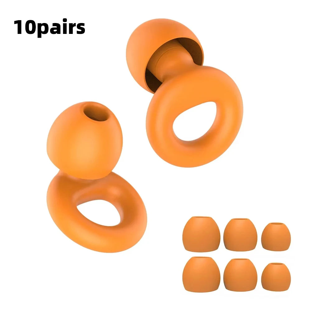 HUAK 01 Quiet Ear Plugs • Noise Reduction • Super Soft • Reusable Hearing Protection • Sleep • Swim • Work • 8 Ear Tips (XS/S/M/L)