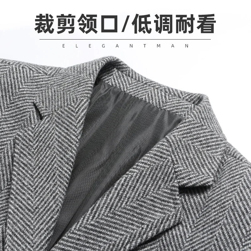 Men's Slim Solid Color Blazer – Korean British Style Business & Wedding Jacket