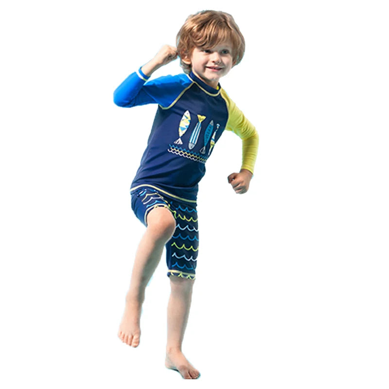2025 Kids Sun Protective Long Sleeve Swimsuit Boys Girls Bathing Suit