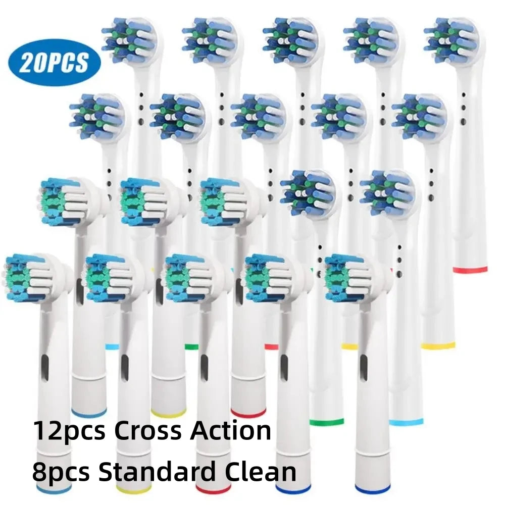 16/20PCS Oral-B Compatible Toothbrush Heads • Replacement Brush Nozzles • Sensitive, Floss & Cross Action Refills