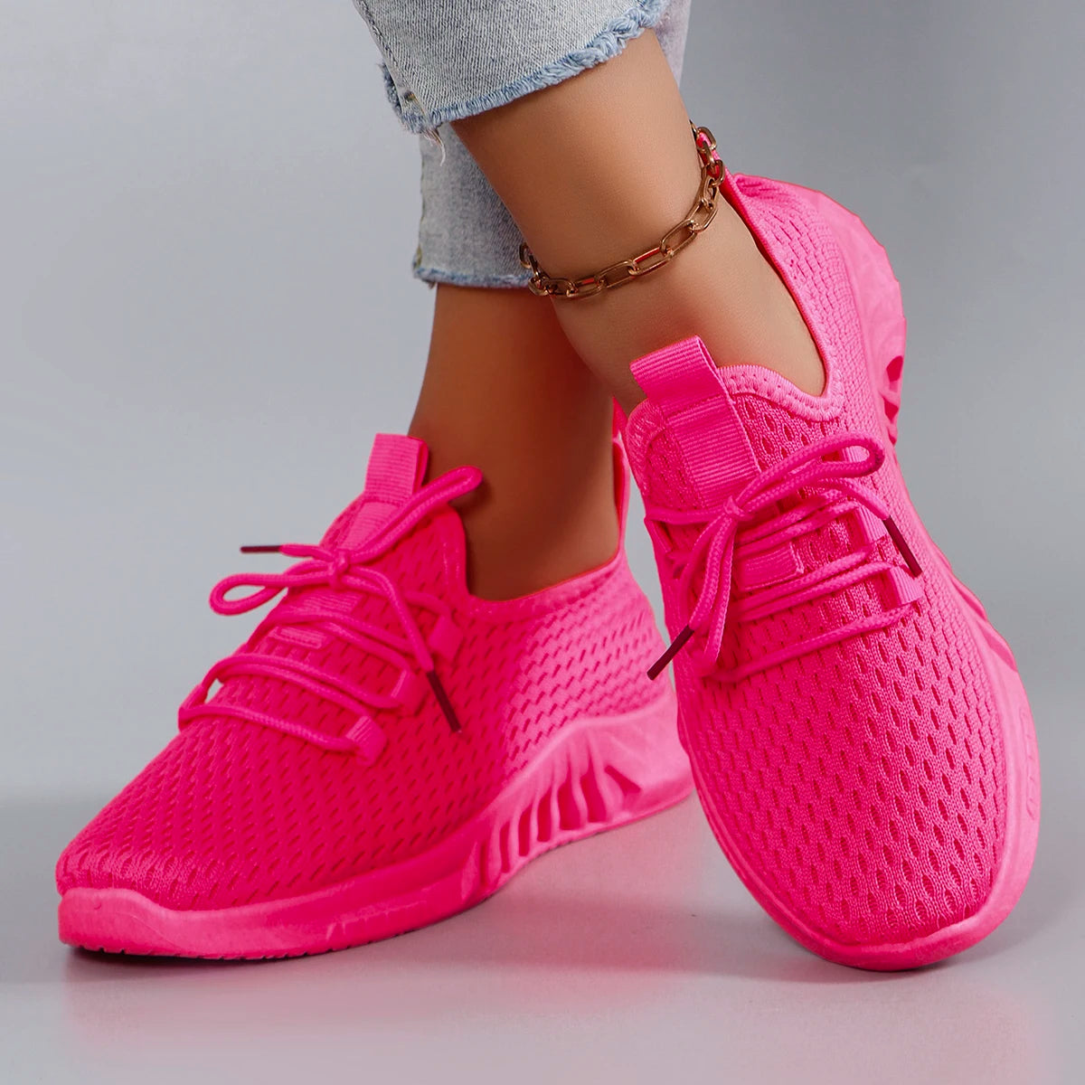 Women’s Summer Breathable Mesh Flats – Casual Sports Shoes
