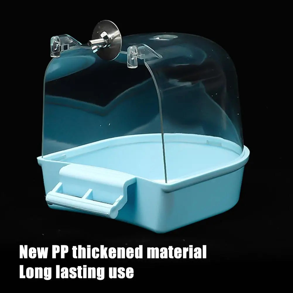 Clear Hanging Bird Bath – Cage Bathtub for Parakeets, Canaries, Budgerigars & Cockatiels