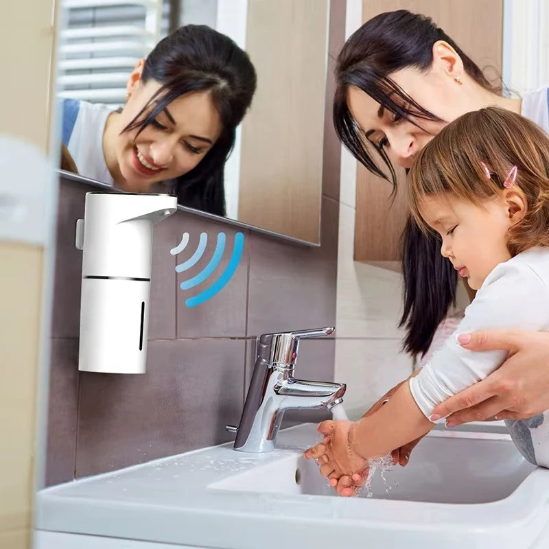 Intelligent Wall-Mounted Automatic Soap Dispenser – Contactless Rechargeable Foam Machine with Multi-Gear Adjustment
