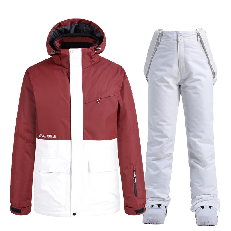 Men & Women Snow Suit Set – Warm -30°C Ski Jacket and Pants, Fashion Winter Snowboarding Clothing, Unisex
