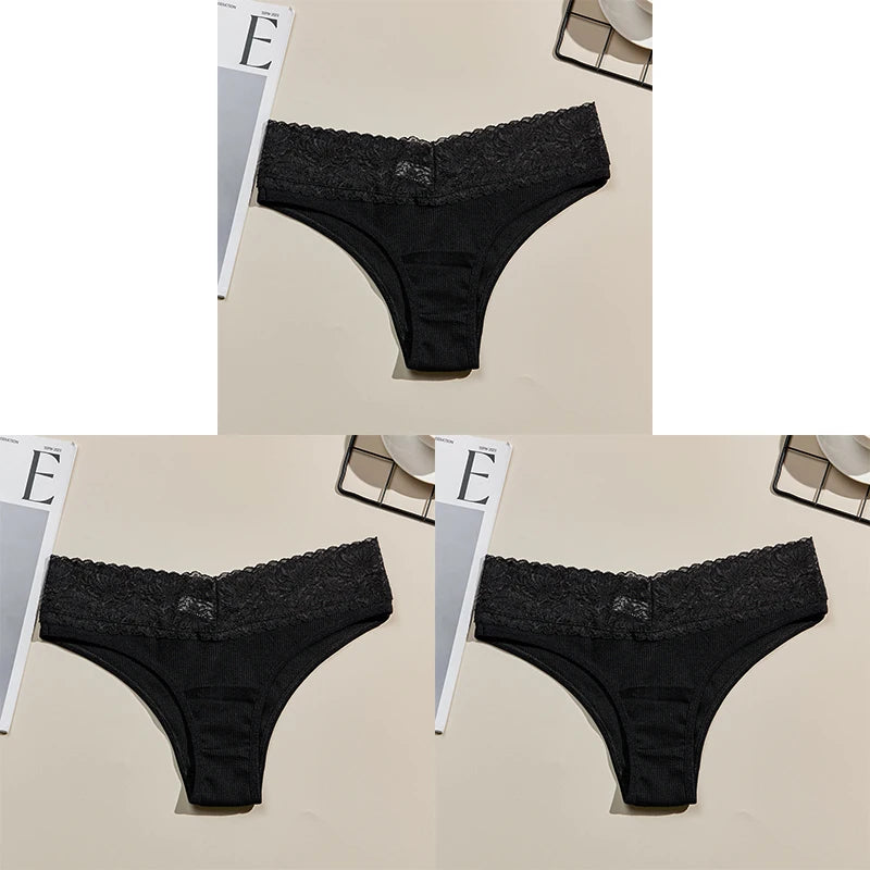 3PCS Women's Breathable Cotton Seamless Panties Comfortable Sexy Soft Stretchy Underwear