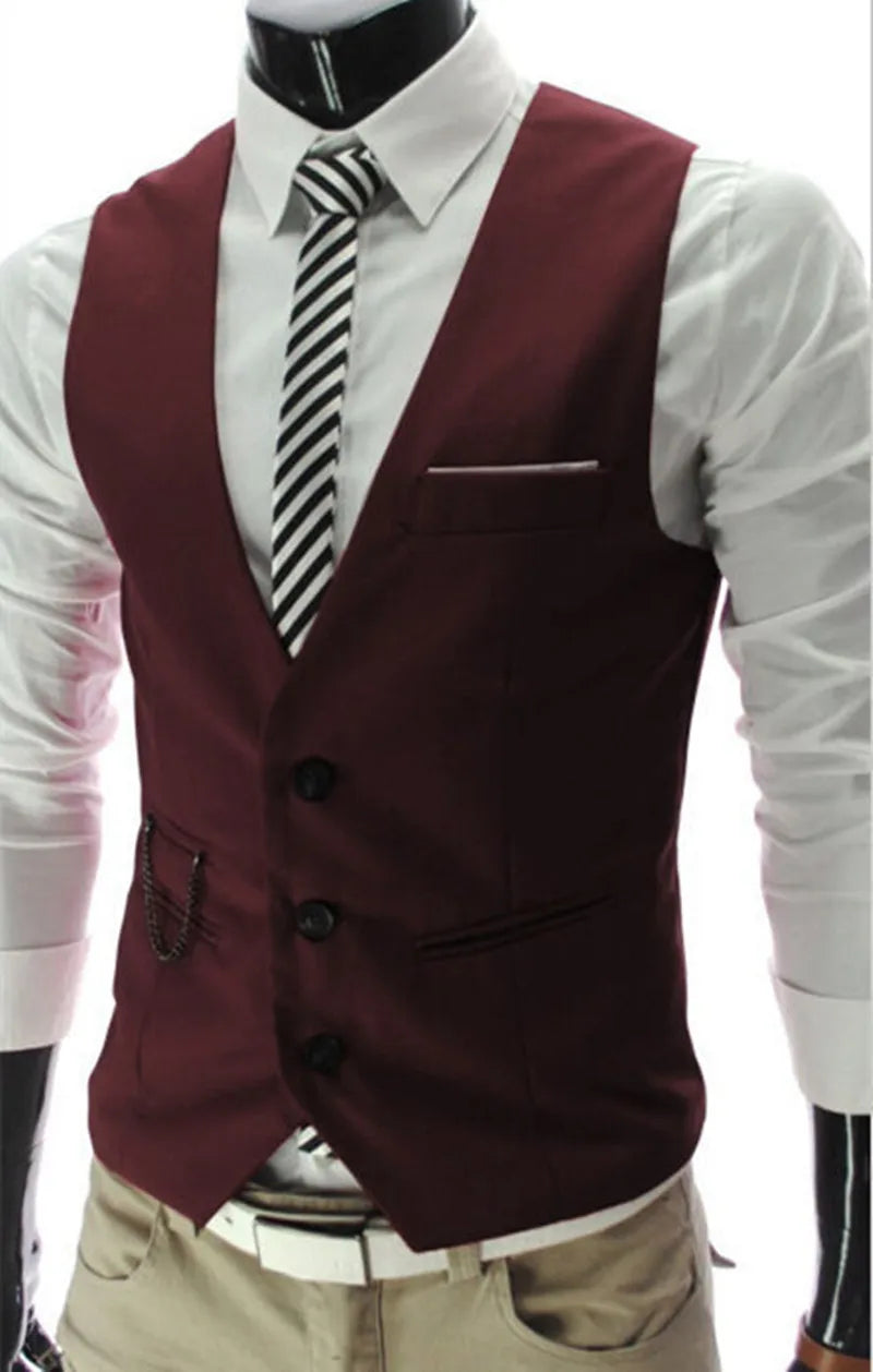 Men's Slim Fit Suit Vest – High-Quality 7XL Formal Business Waistcoat