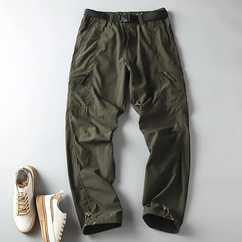Outdoor Workwear Pants Men's | Loose Fleece-Lined Soft Hiking Pants | Windproof Waterproof Polyester Fiber Straight Leg