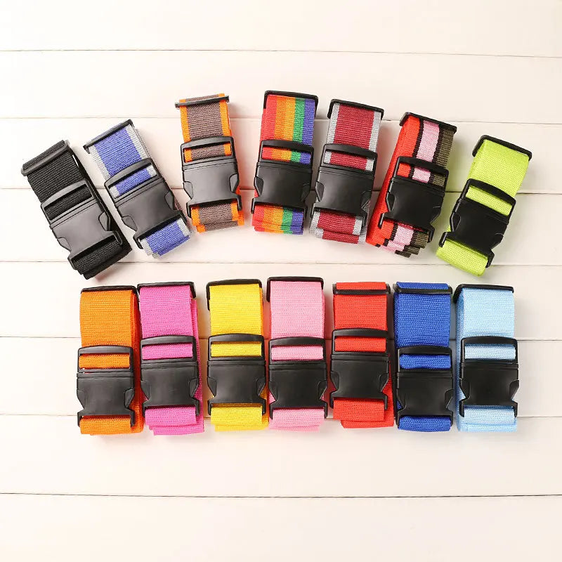 Straight Shaped Luggage Straps | Polyester Adjustable Suitcase Belt with Release Buckle | Travel Accessory