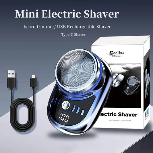 Men’s Electric Shaver | Portable USB Rechargeable Beard Trimmer | Mini Type-C Shaving Machine for Face & Beard Grooming